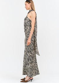 FREE PEOPLE MAGGIE ZEBRA MAXI DRESS WITH SCARF