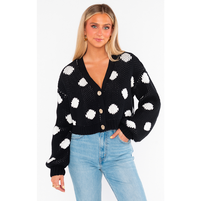 SHOW ME YOUR MUMU CLEMMIE CARDI - POLKA DOT KNIT