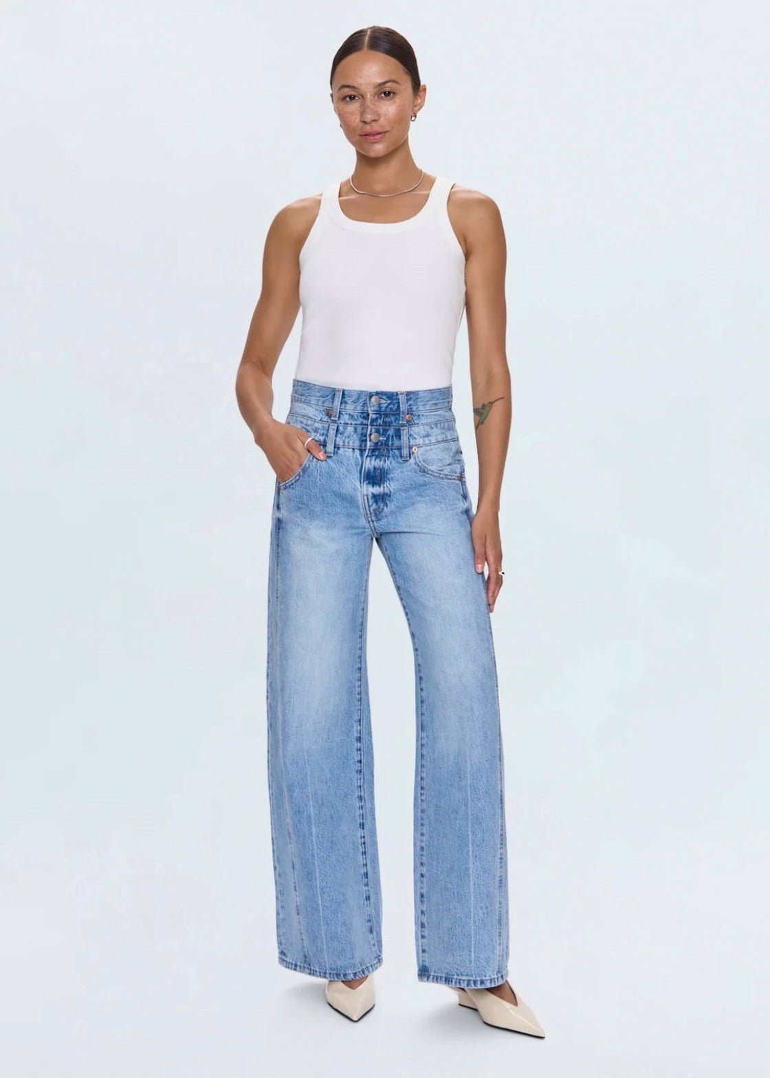 PISTOLA CALEB HIGH RISE STACKED WAIST JEAN - ERA