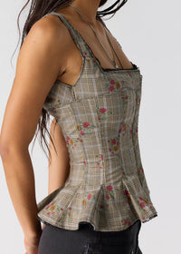 FREE PEOPLE JOLIE CORSET TOP - BLACK COMBO