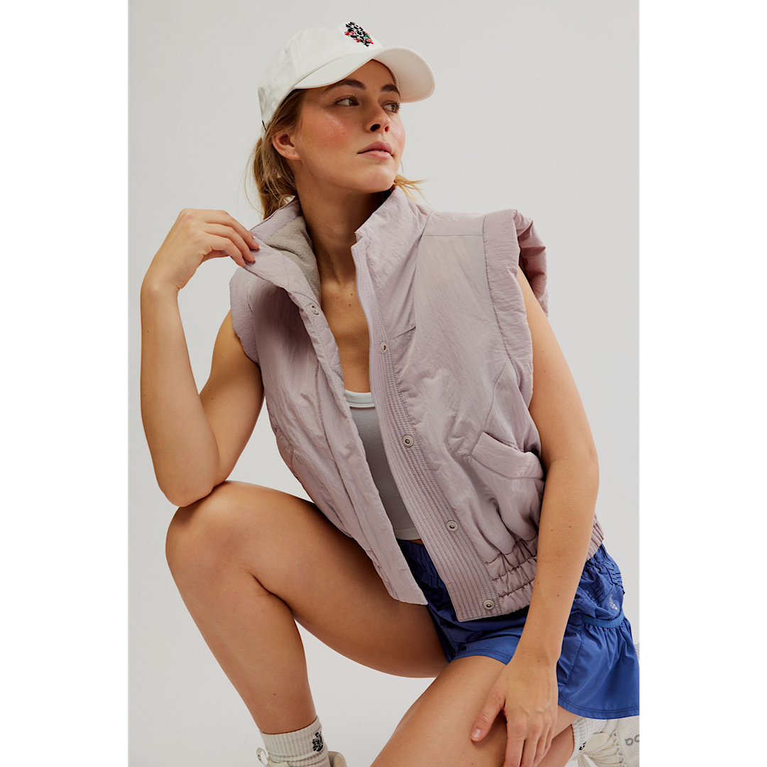 FREE PEOPLE MOVEMENT CARES SCRUNCH TIME PUFFER VEST OYSTER