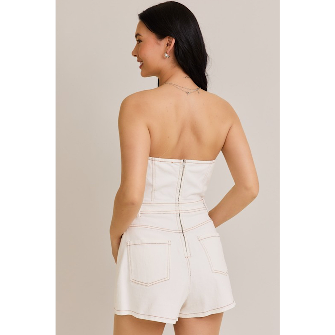THE MCCOLLUM DENIM ROMPER