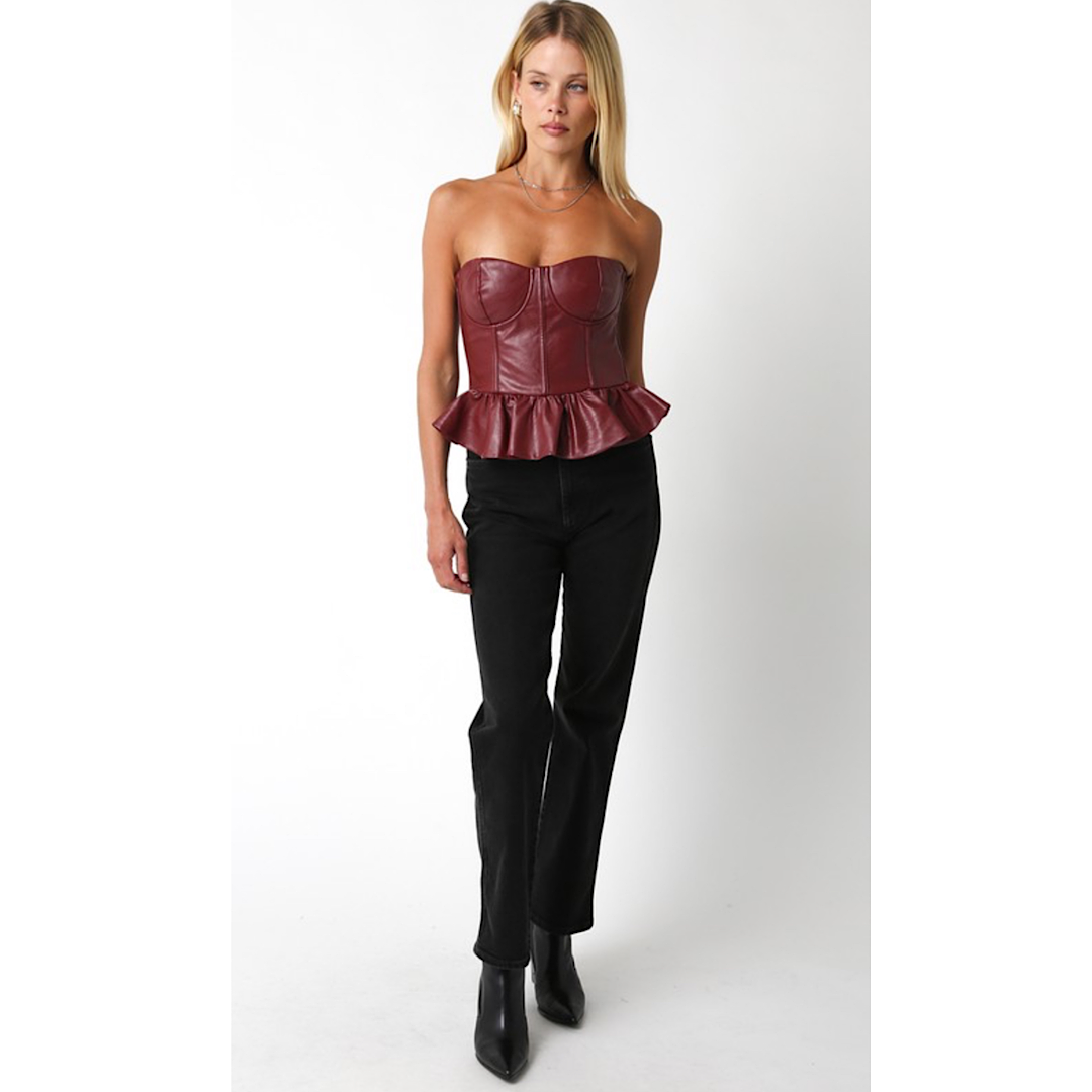 MY GIRL LEATHER CORSET TOP