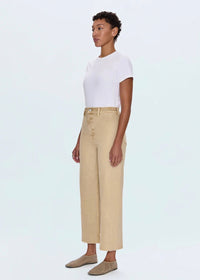 PISTOLA PENNY CROP HIGH RISE WIDE LEG JEAN - SAND DOLLAR
