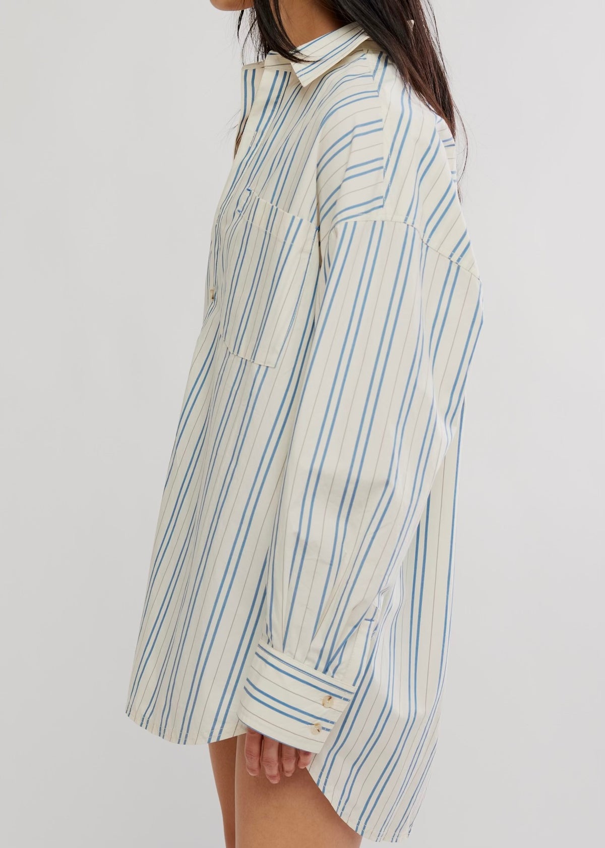 FREE PEOPLE FREDDIE STRIPED SHIRT - IVORY COMBO