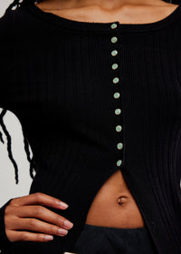 FREE PEOPLE EAST SIDE CARDIGAN - BLACK