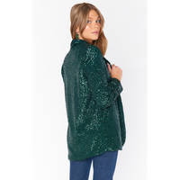 SHOW ME YOUR MUMU DANCE BLAZER - EMERALD SEQUINS