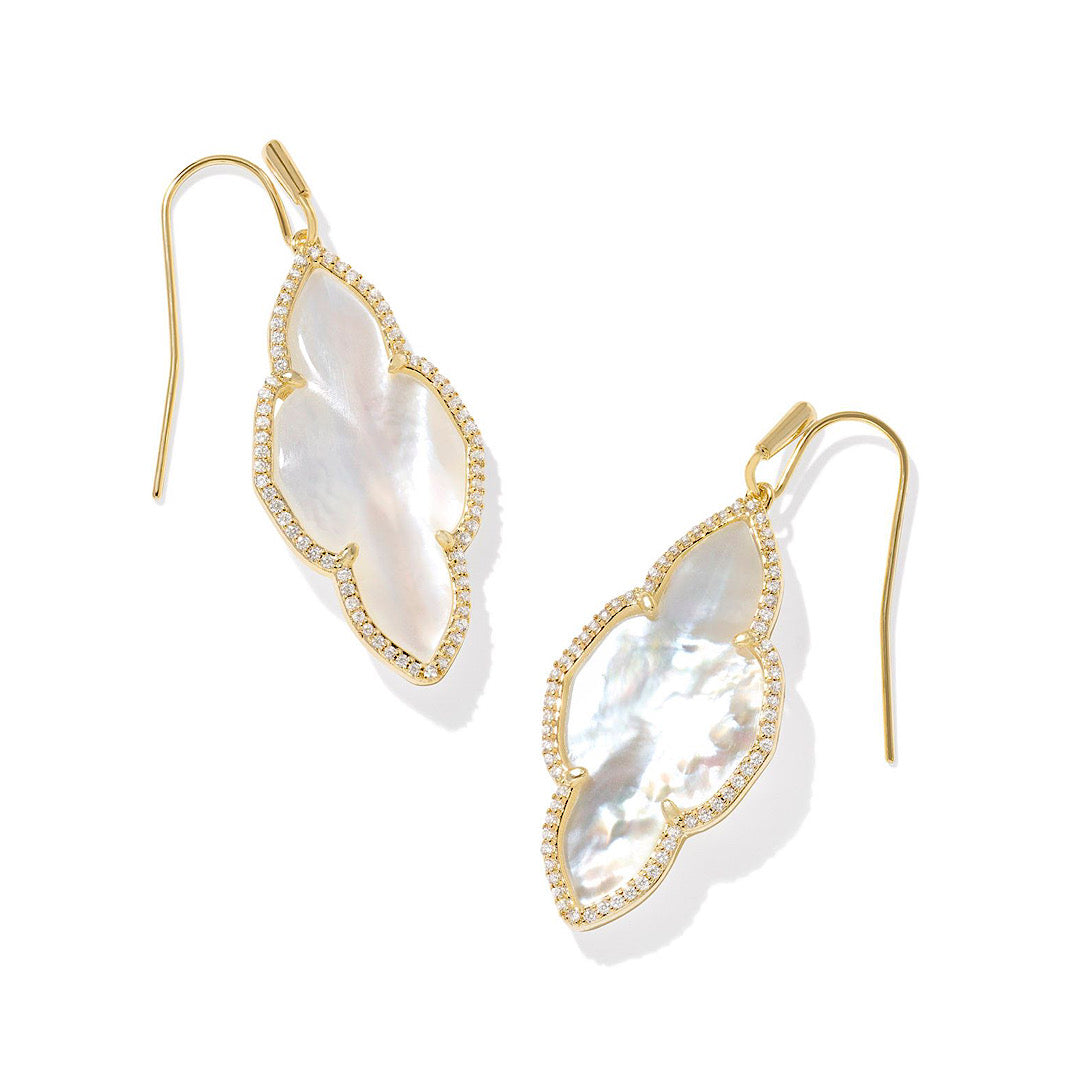 KENDRA SCOTT ABBIE PAVE FRAME DROP EARRINGS