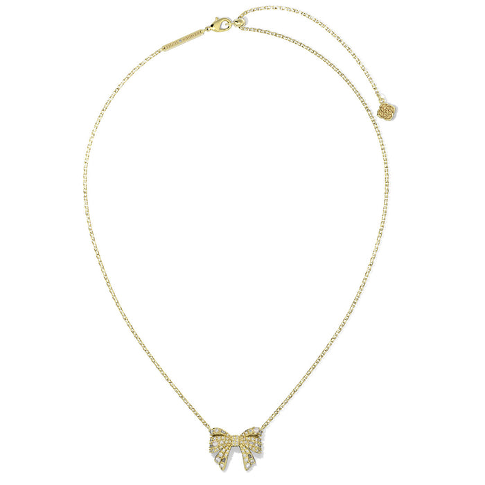 KENDRA SCOTT KRISTA BOW SHORT PENDANT NECKLACE