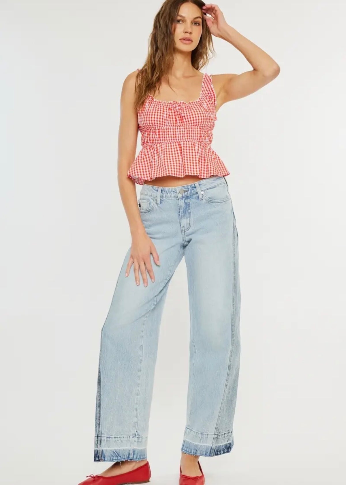 KAN CAN CLAIRE - MID RISE COLORBLOCK WIDE LEG