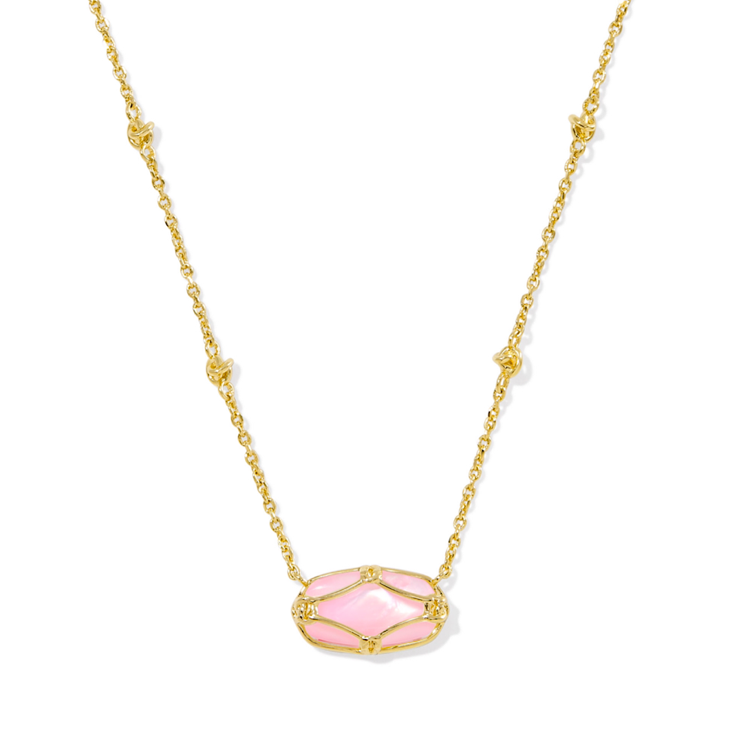 KENDRA SCOTT ELISA LATTICE FRAME SHORT PENDANT NECKLACE