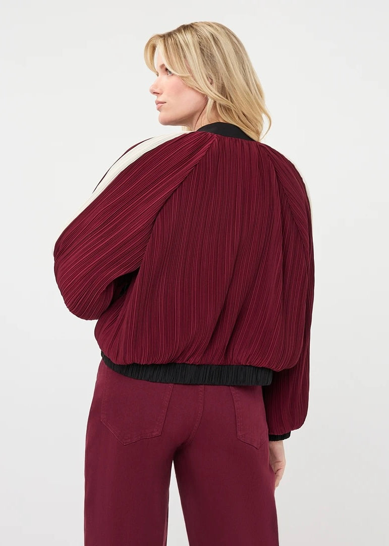 ESQUALO JACKET BOMBER PLISSE - MERLOT