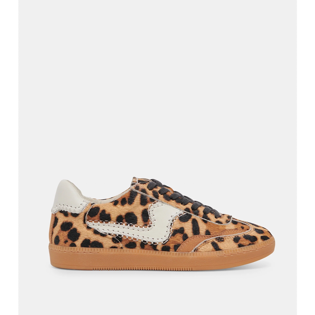 DOLCE VITA NOTICE STITCH SNEAKERS - DK LEOPARD CALF HAIR