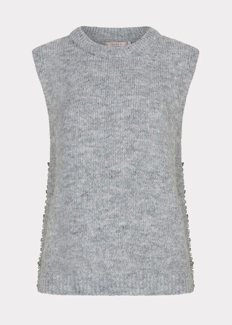 ESQUALO GILET SLV/LSS DIAMONDS - LIGHT GREY