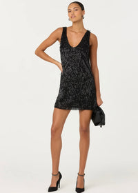 ASTR THE LABEL EMANI SEQUIN MINI DRESS - BLACK