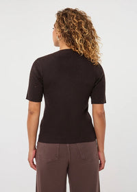 ESQUALO SWEATER S/SLEEVE STUD - CACAO