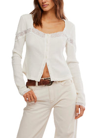 FREE PEOPLE LET’S PARTY CARDI - CLEAN IVORY