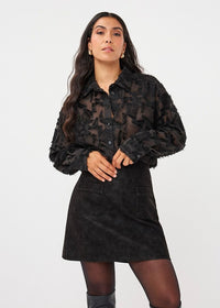 ESQUALO BLOUSE OVERSIZED BASIC PLUMETIS - BLACK