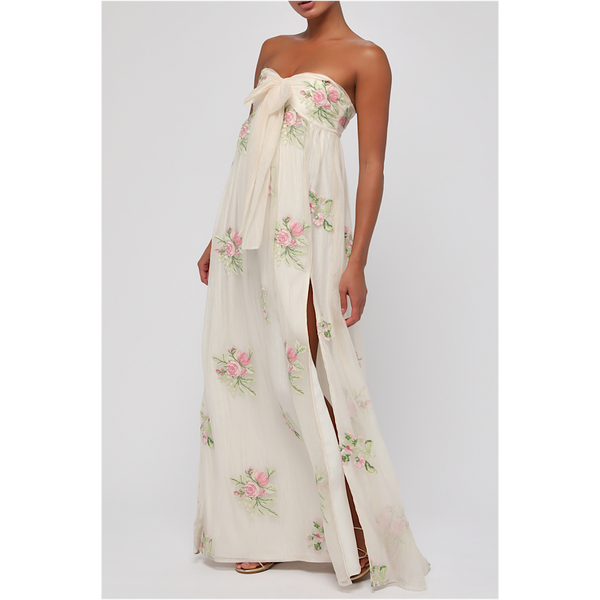 LULUS FIONA EMBROIDERED MAXI DRESS