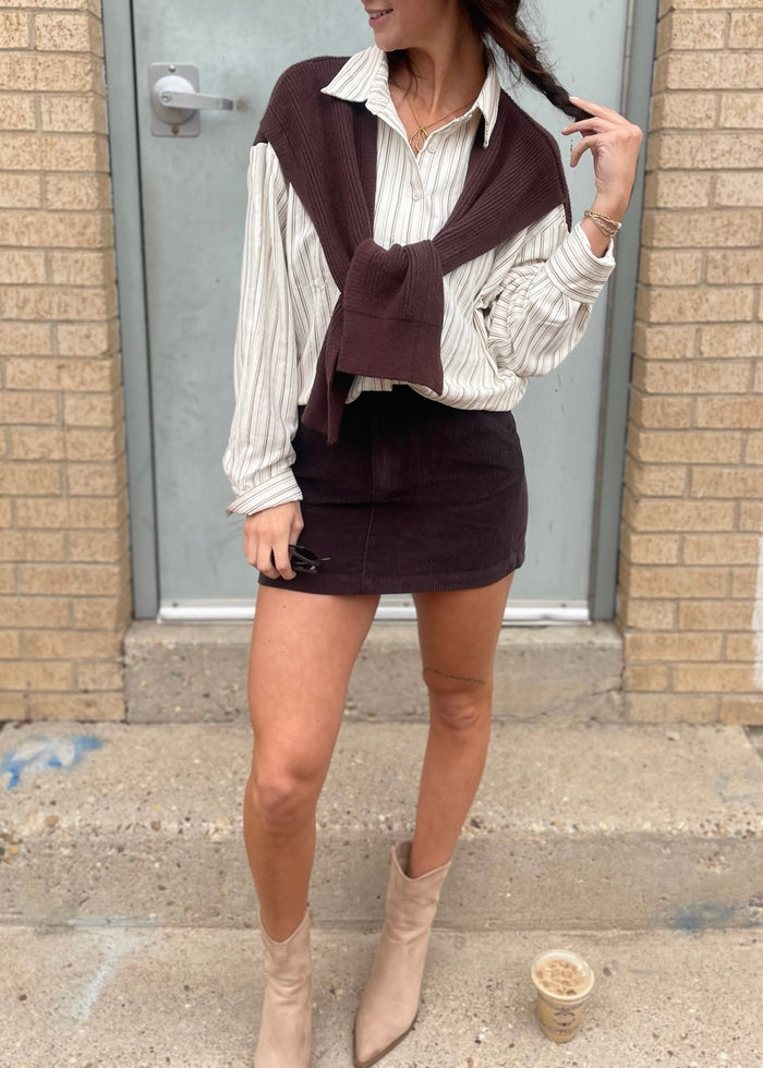 PISTOLA UMA HIGH RISE MINI SKIRT - MOCHA