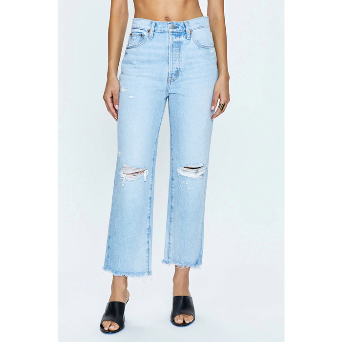 PISTOLA CASSIE CROP SUPER HIGH RISE STRAIGHT CROP - DAYTRIP DISTRESSED