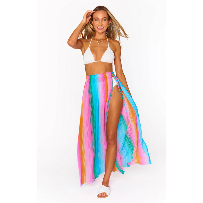 SHOW ME YOUR MUMU PORTOFINO SKIRT - OMBRÉ PLEATED KNIT