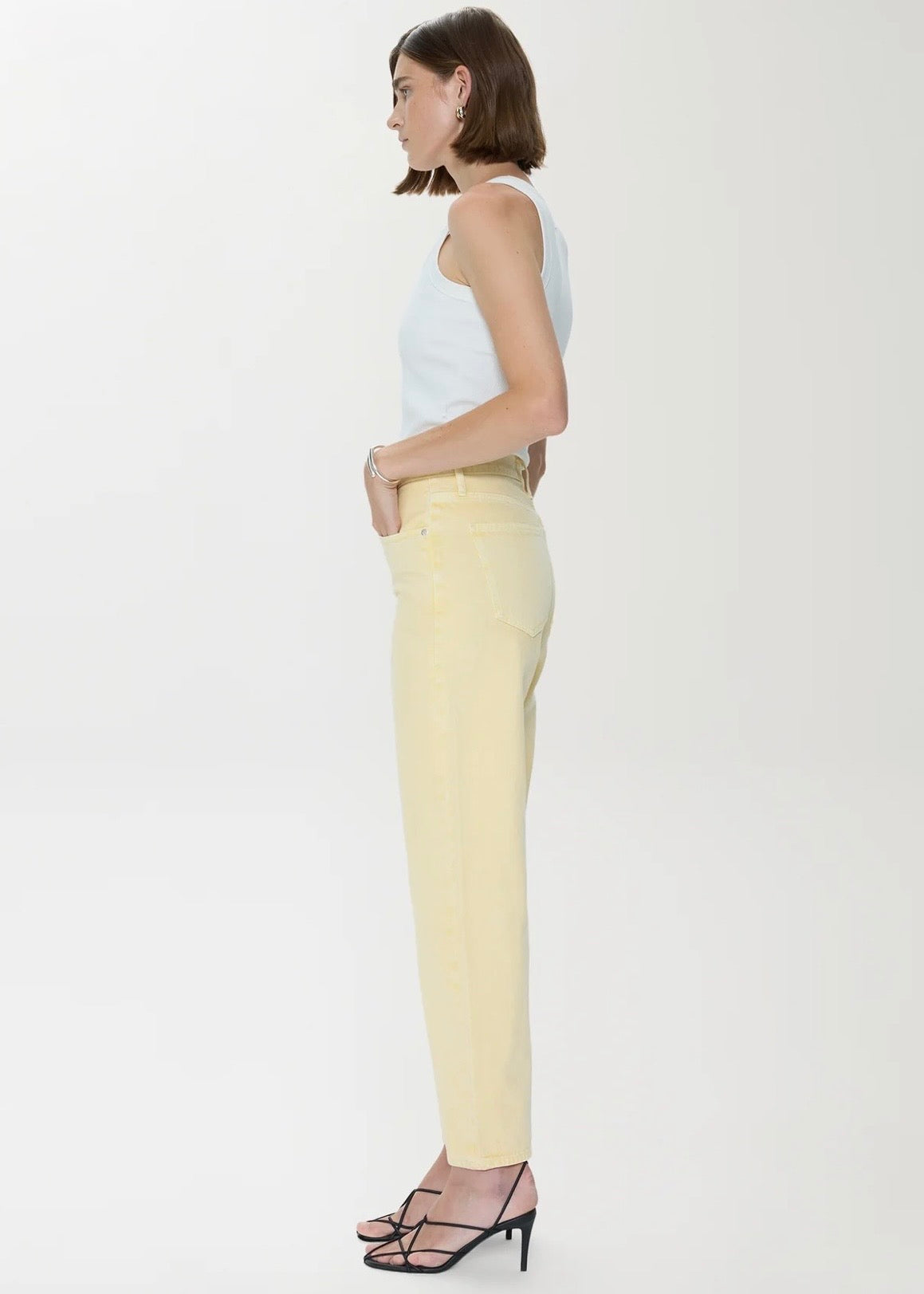 PISTOLA LEXI MID RISE BOWED STRAIGHT JEAN - DAY GLOW