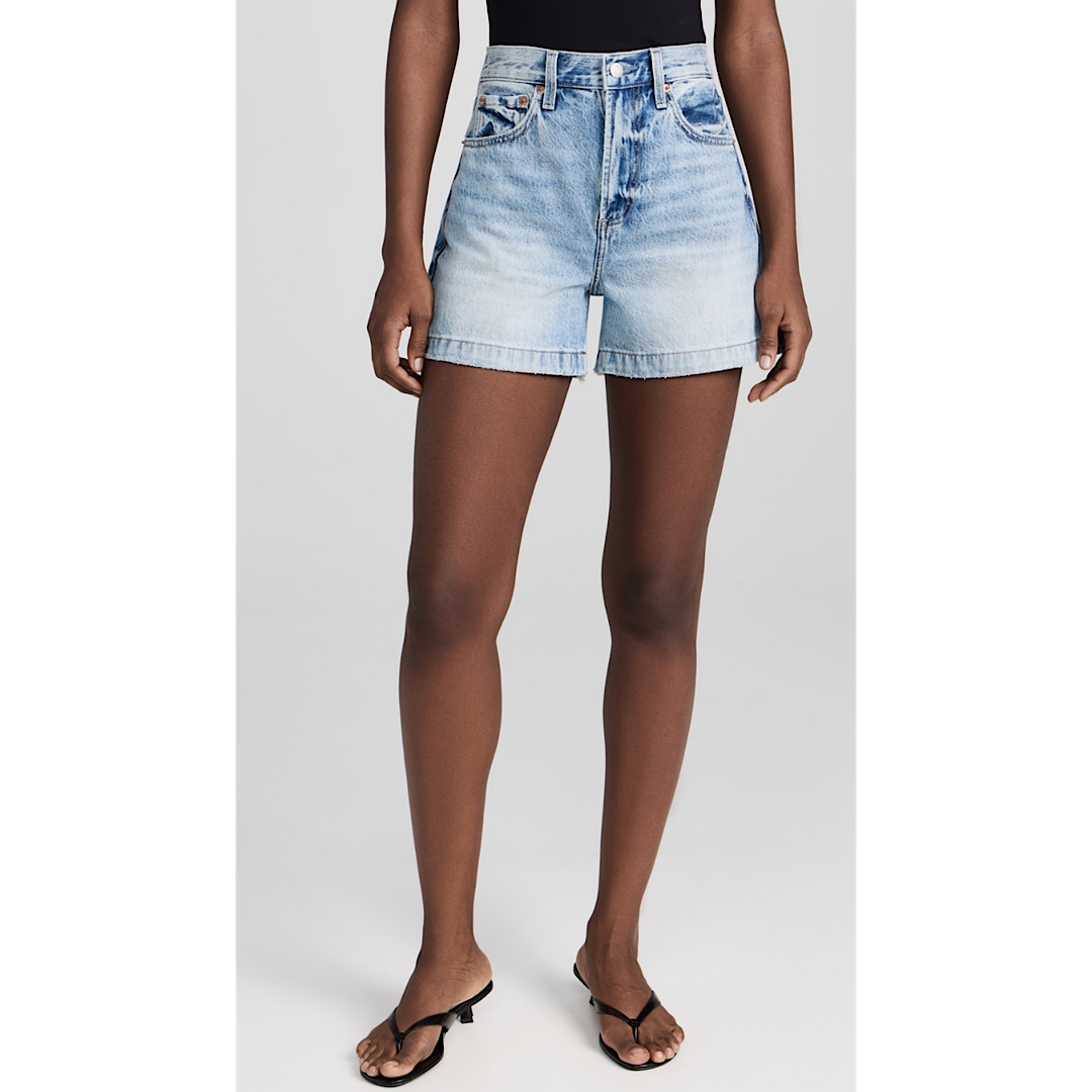 PISTOLA SAIGE HIGH RISE A-LINE SHORTS - FRENCH RIVIERA