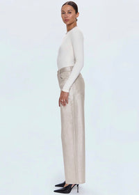 PISTOLA TATE HIGH RISE BOWED WIDE LEG JEAN - CHAMPAGNE LUSTER