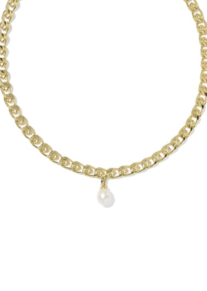 KENDRA SCOTT OAKLAND PEARL SHORT PENDANT NECKLACE