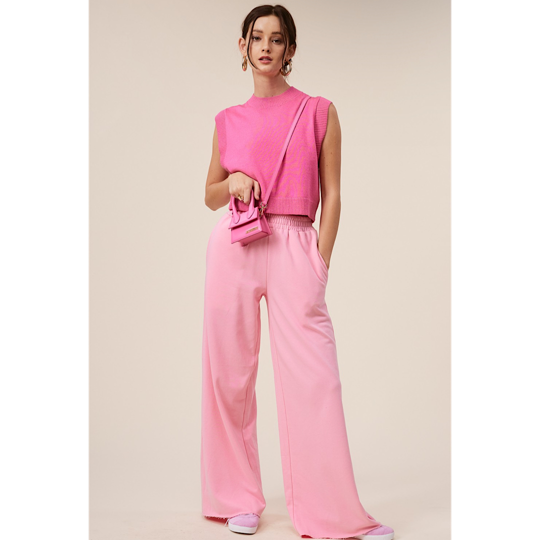 THE VANESSA PINK HIGH-WAISTED SWEATPANTS