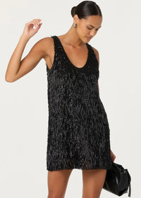 ASTR THE LABEL EMANI SEQUIN MINI DRESS - BLACK