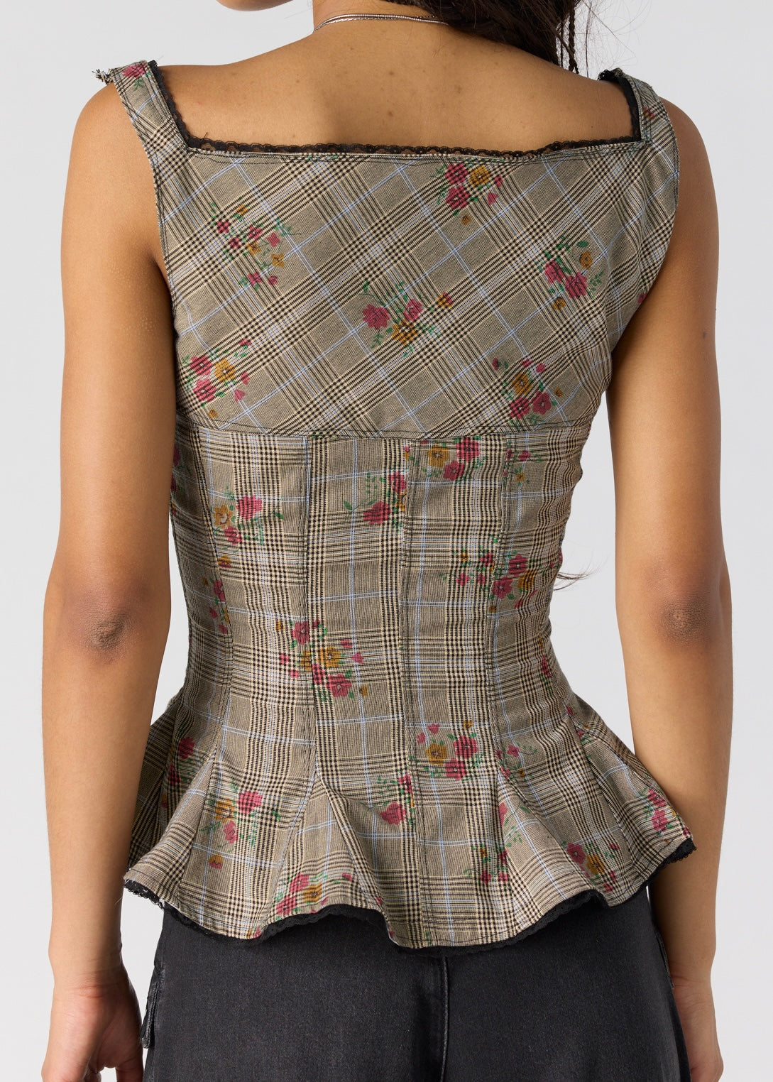 FREE PEOPLE JOLIE CORSET TOP - BLACK COMBO