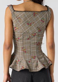 FREE PEOPLE JOLIE CORSET TOP - BLACK COMBO