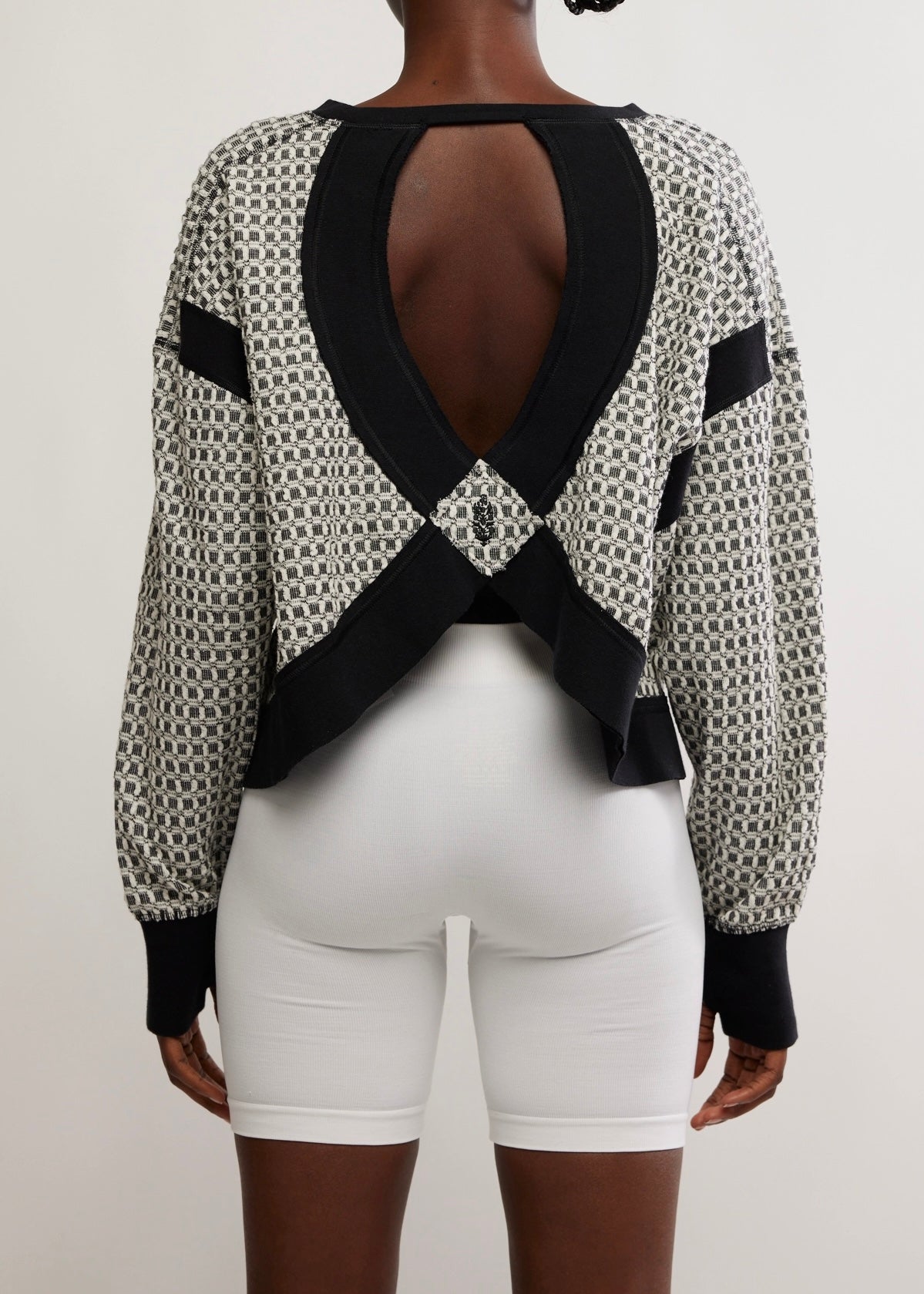 FREE PEOPLE MOVEMENT MY TIME LAYER TEXTURED - BLACK WHITE COMBO