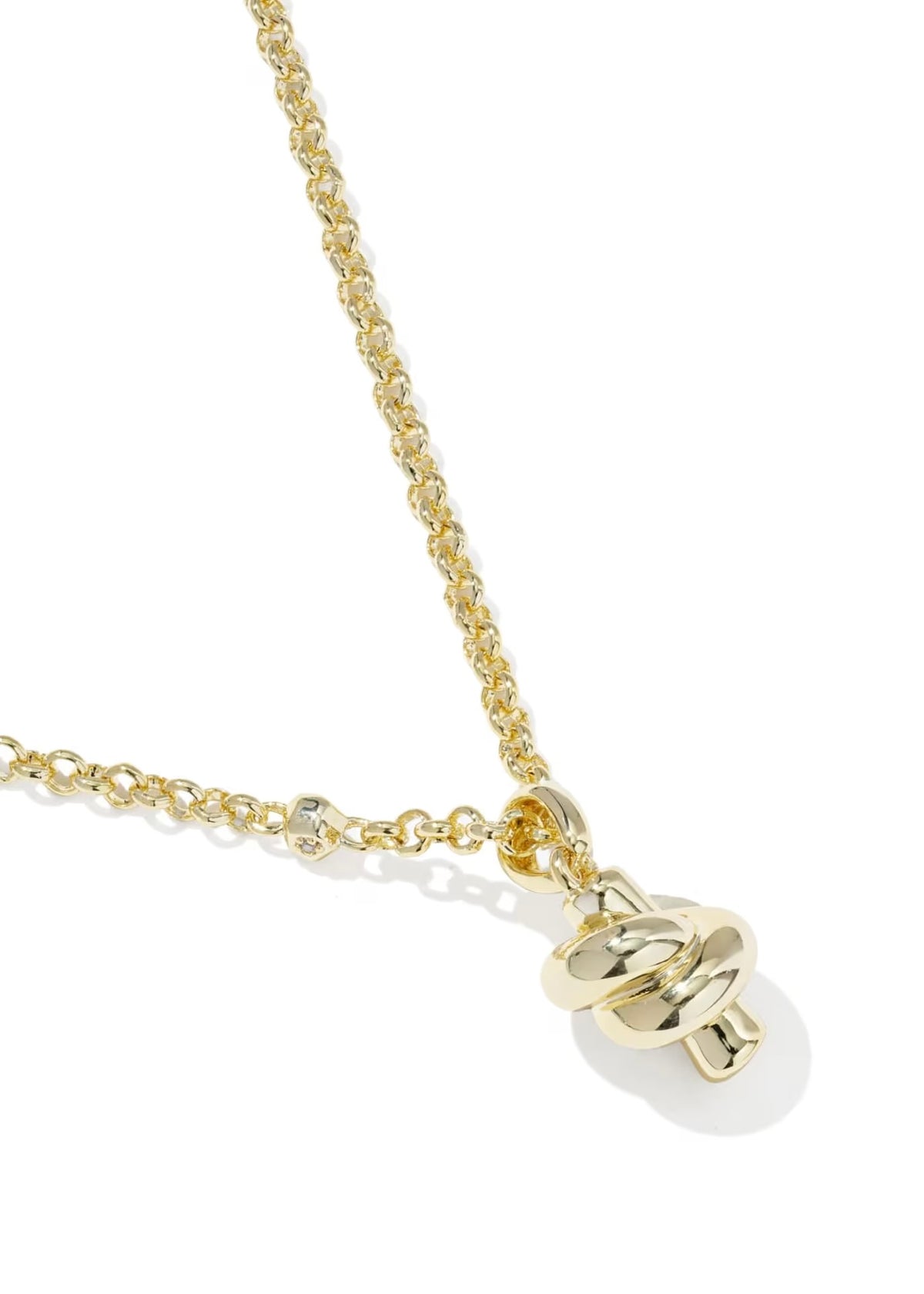 KENDRA SCOTT PARKER KNOT SHORT PENDANT NECKLACE - GOLD