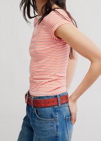 FREE PEOPLE MORNING PAGES HENLEY - CORAL COMBO