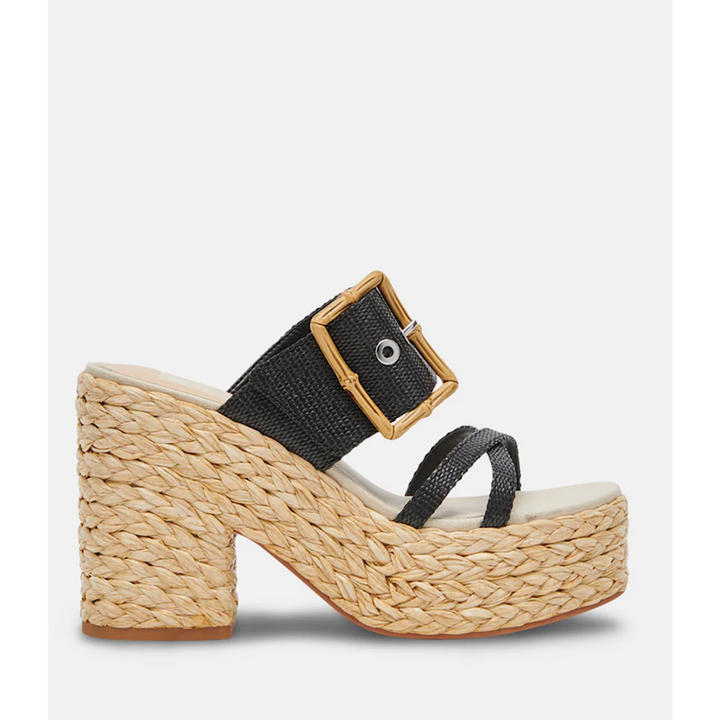 DOLCE VITA EDWINA HEELS - ONYX RAFFIA