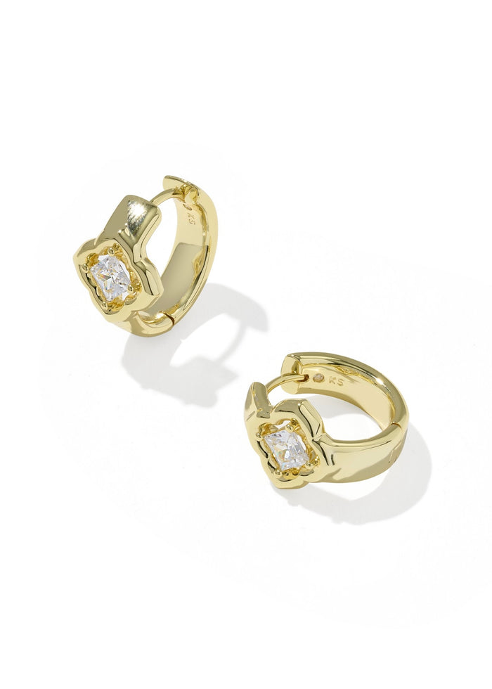 KENDRA SCOTT MALLORY CRYSTAL HUGGIE EARRINGS