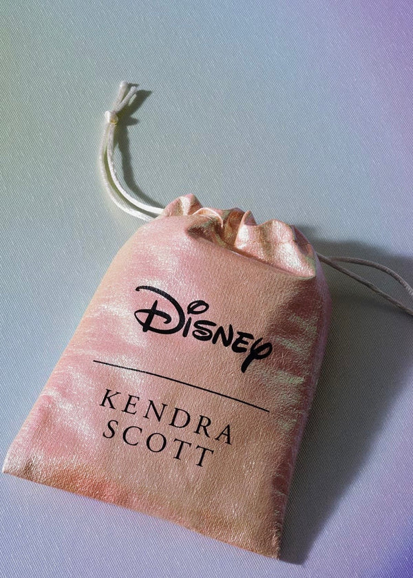 DISNEY X KENDRA SCOTT MICKEY MOUSE SHORT PENDANT NECKLACE IN GOLD BLACK DRUSY