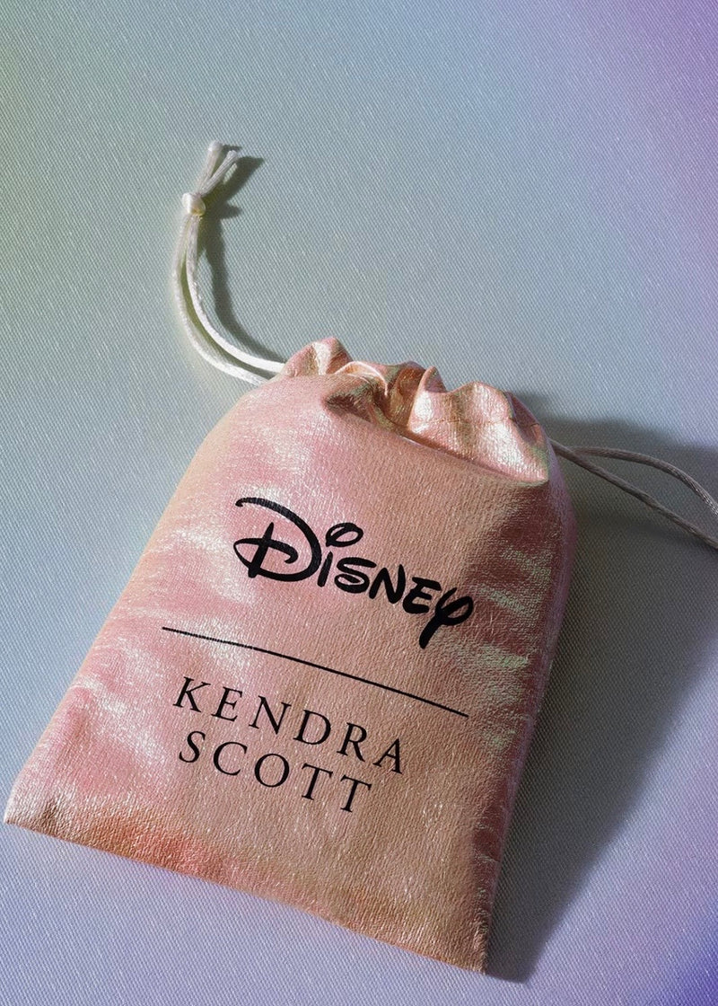 DISNEY X KENDRA SCOTT MICKEY MOUSE SHORT PENDANT NECKLACE IN GOLD BLACK DRUSY