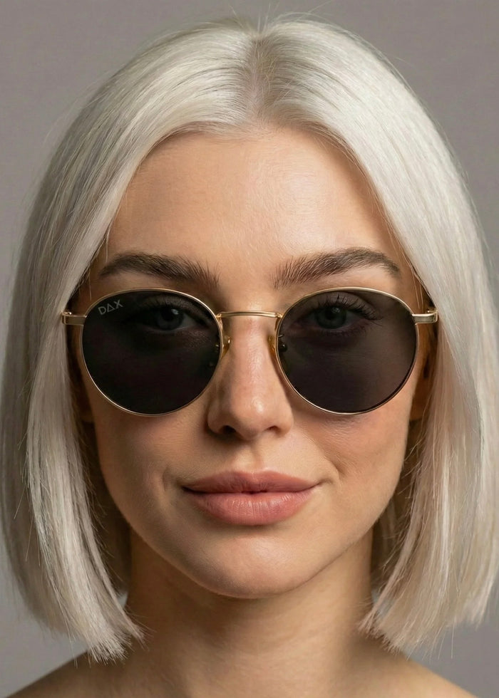 DAX EYEWEAR SMALL ROUND SUNGLASSES - BLACK