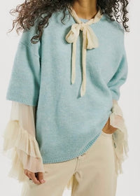 FREE PEOPLE MARGOT SWEATER TEE - ANGEL FALLS MELANGE