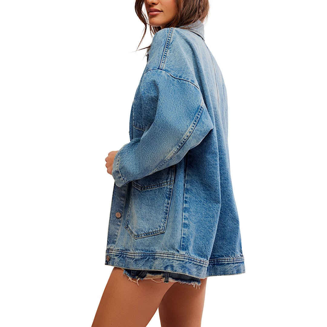 FREE PEOPLE AVERY DENIM JACKET - GOT THE BLUES