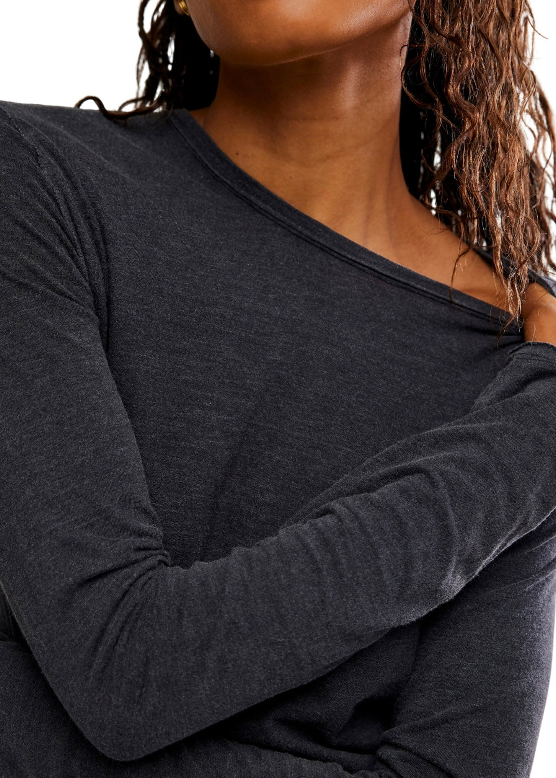 FREE PEOPLE NOVA LONG SLEEVE TEE - BLACK