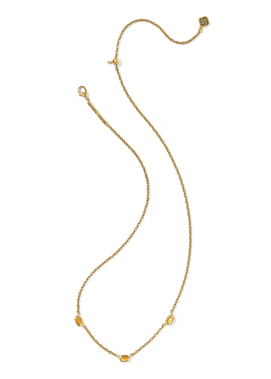 KENDRA SCOTT MINI ELISA THREE STONE STRAND NECKLACE