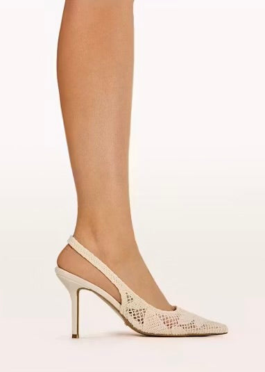 BILLINI KADEY CROCHET HEELS - CREAM