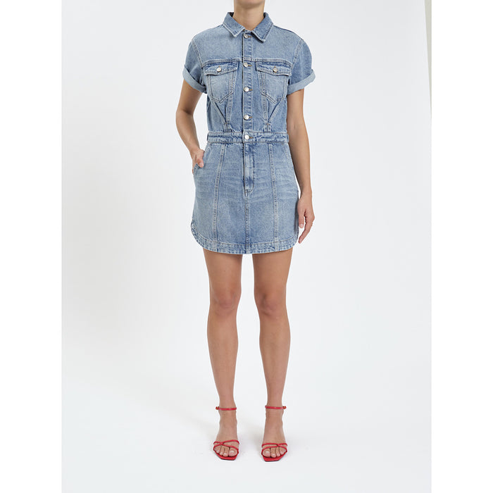 DAZE DENIM TOPANGA SHORT SLEEVE DRESS IN PLOT TWIST
