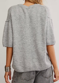 FREE PEOPLE MARGOT SWEATER TEE - HEATHER GREY