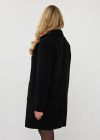 ESQUALO LONG BOUCLE CARDIGAN - BLACK